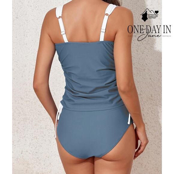 CharmLeaks Drawstring Tankini Swimsuit Size L - Picture 2 of 6